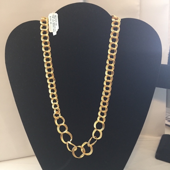 Unique Graduated Garibaldi stamped clasp Italian Link Necklace - Picture 7 of 8